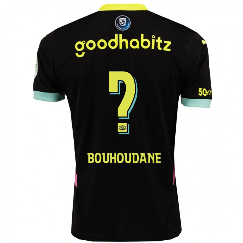 Danxen Niño Camiseta Sami Bouhoudane #0 Negro Amarillo 2ª Equipación 2024/25 La Camisa México