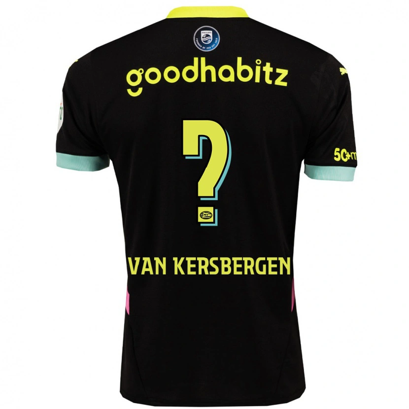 Danxen Niño Camiseta Sander Van Kersbergen #0 Negro Amarillo 2ª Equipación 2024/25 La Camisa México