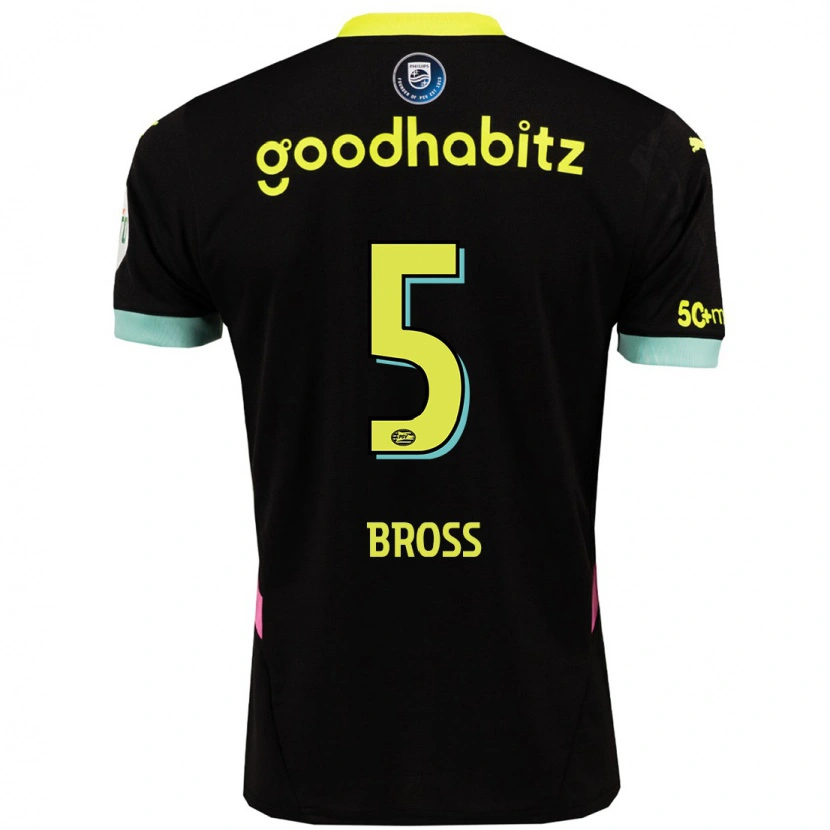 Danxen Niño Camiseta Melanie Bross #5 Negro Amarillo 2ª Equipación 2024/25 La Camisa México