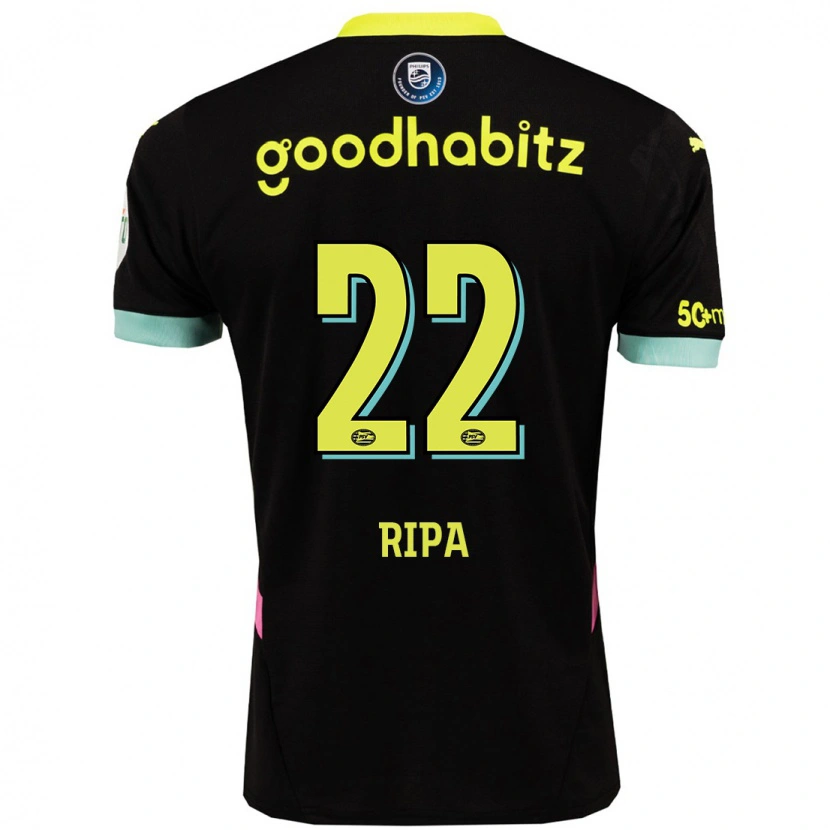 Danxen Niño Camiseta Chimera Ripa #22 Negro Amarillo 2ª Equipación 2024/25 La Camisa México