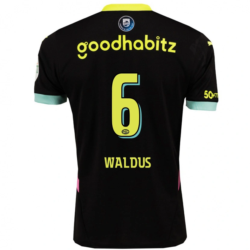 Danxen Niño Camiseta Maruschka Waldus #6 Negro Amarillo 2ª Equipación 2024/25 La Camisa México