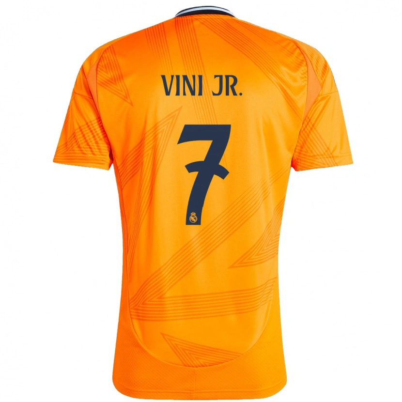 Danxen Niño Camiseta Vinicius Junior #7 Naranja 2ª Equipación 2024/25 La Camisa México