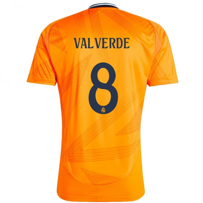 Danxen Niño Camiseta Federico Valverde #8 Naranja 2ª Equipación 2024/25 La Camisa México