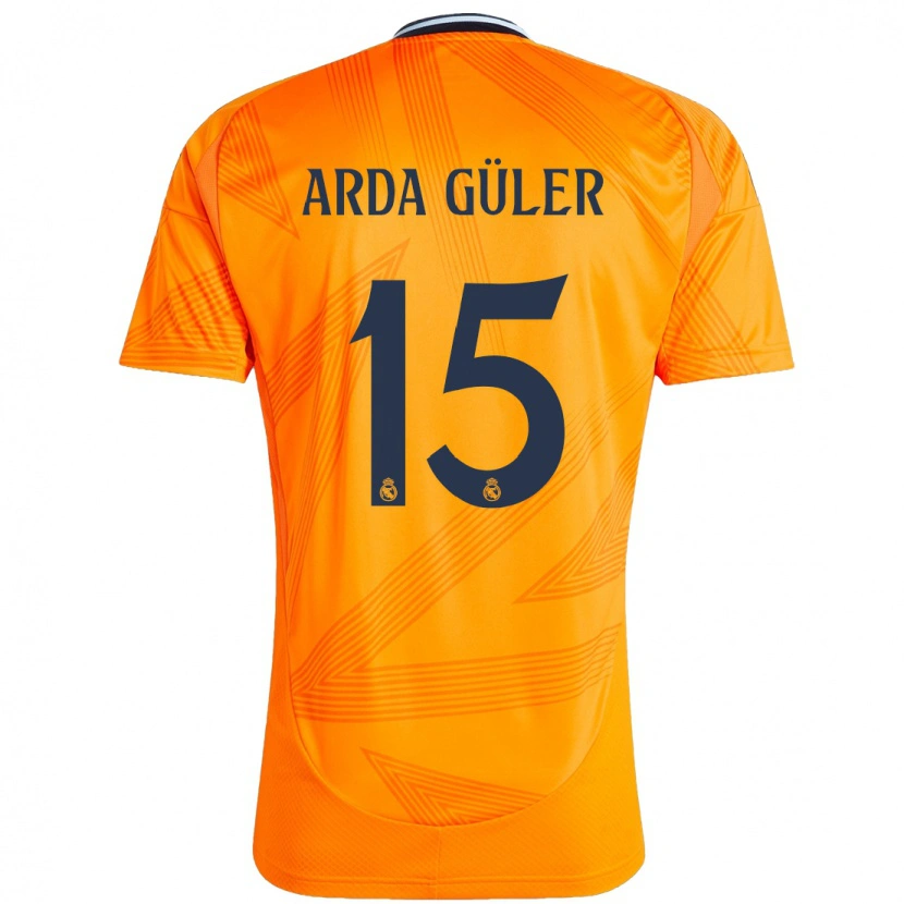 Danxen Niño Camiseta Arda Güler #15 Naranja 2ª Equipación 2024/25 La Camisa México