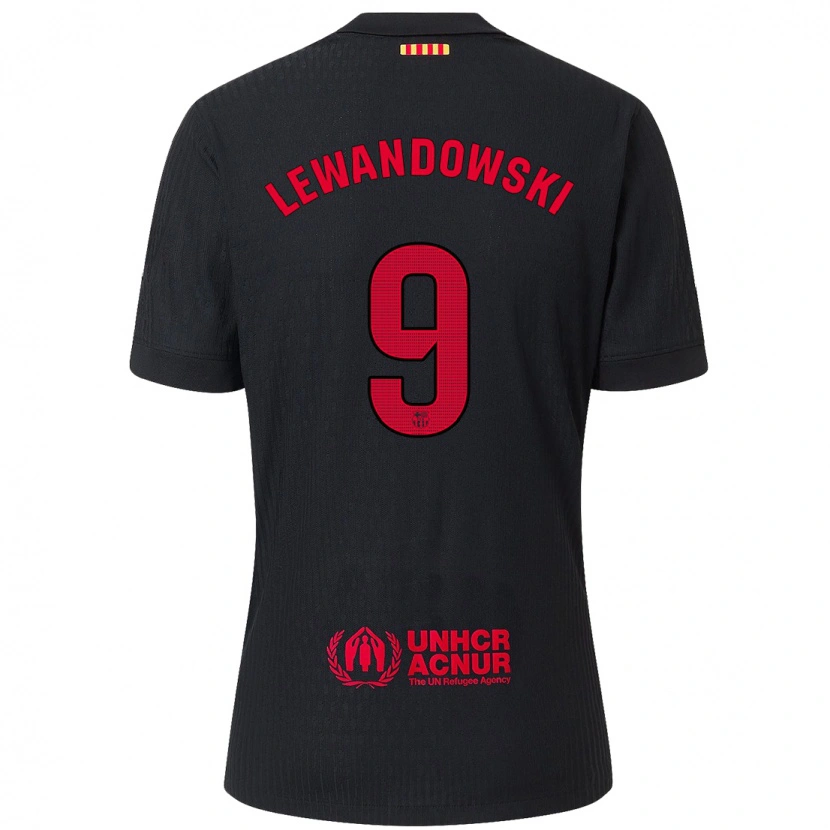 Danxen Niño Camiseta Robert Lewandowski #9 Negro Rojo 2ª Equipación 2024/25 La Camisa México