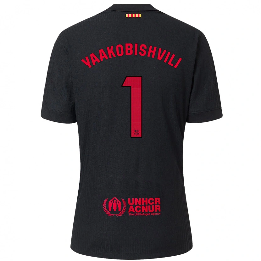 Danxen Niño Camiseta Áron Yaakobishvili #1 Negro Rojo 2ª Equipación 2024/25 La Camisa México