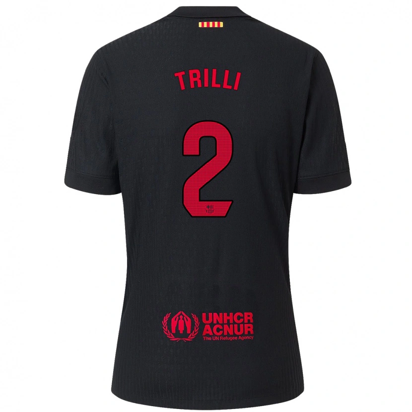 Danxen Niño Camiseta Trilli #2 Negro Rojo 2ª Equipación 2024/25 La Camisa México