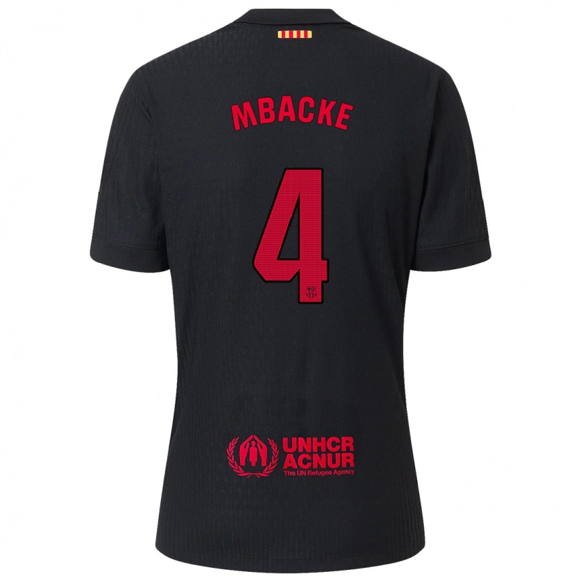 Danxen Niño Camiseta Mamadou Mbacke #4 Negro Rojo 2ª Equipación 2024/25 La Camisa México