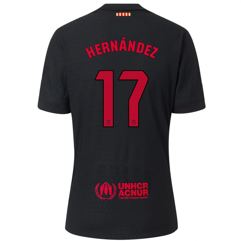 Danxen Niño Camiseta Juan Hernández #17 Negro Rojo 2ª Equipación 2024/25 La Camisa México