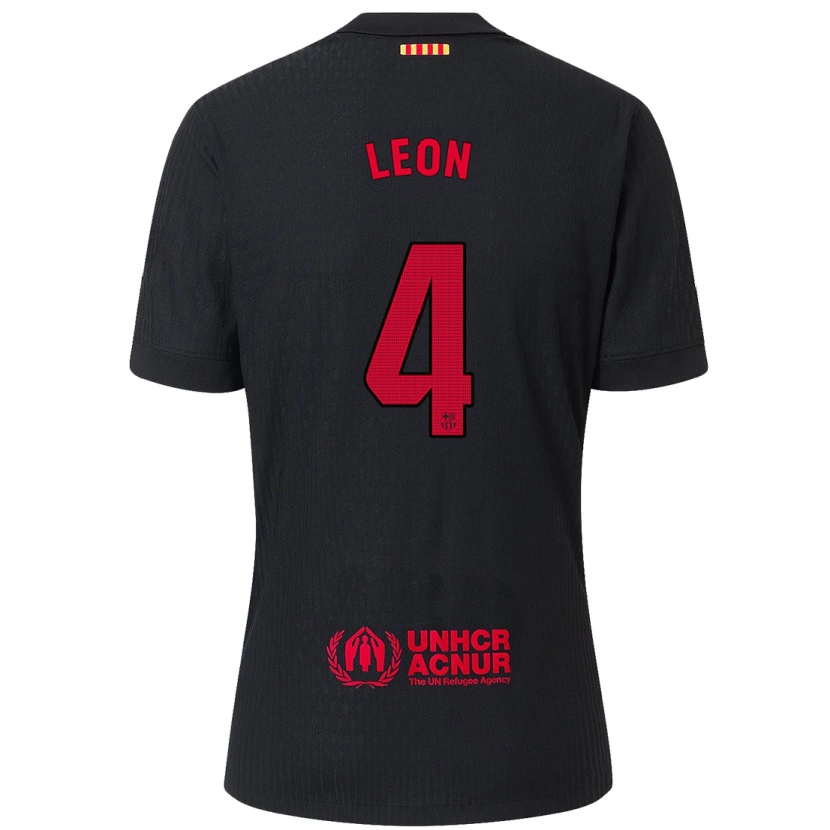 Danxen Niño Camiseta Mapi León #4 Negro Rojo 2ª Equipación 2024/25 La Camisa México