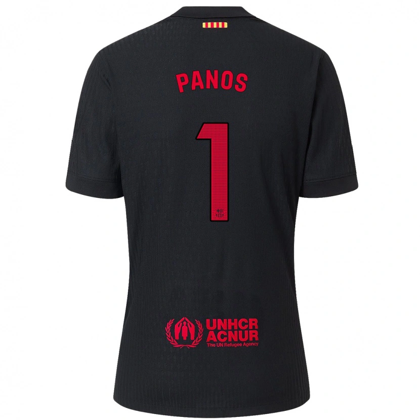 Danxen Niño Camiseta Sandra Panos #1 Negro Rojo 2ª Equipación 2024/25 La Camisa México