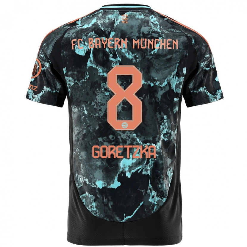 Danxen Niño Camiseta Leon Goretzka #8 Negro 2ª Equipación 2024/25 La Camisa México
