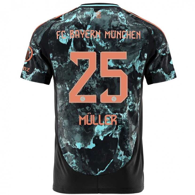 Danxen Niño Camiseta Thomas Müller #25 Negro 2ª Equipación 2024/25 La Camisa México