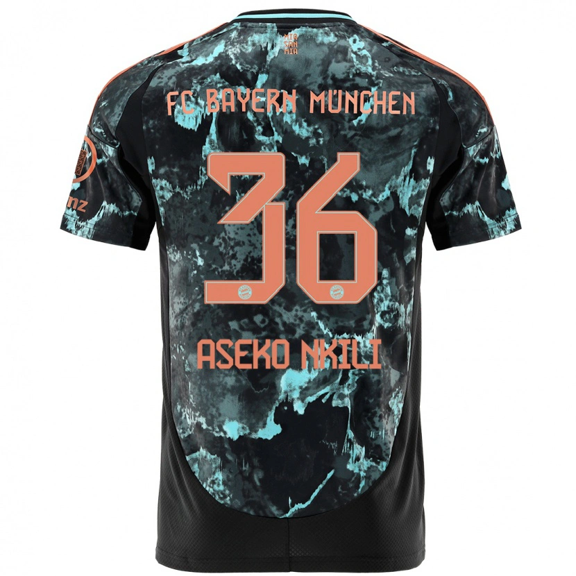 Danxen Niño Camiseta Noël Aséko Nkili #36 Negro 2ª Equipación 2024/25 La Camisa México