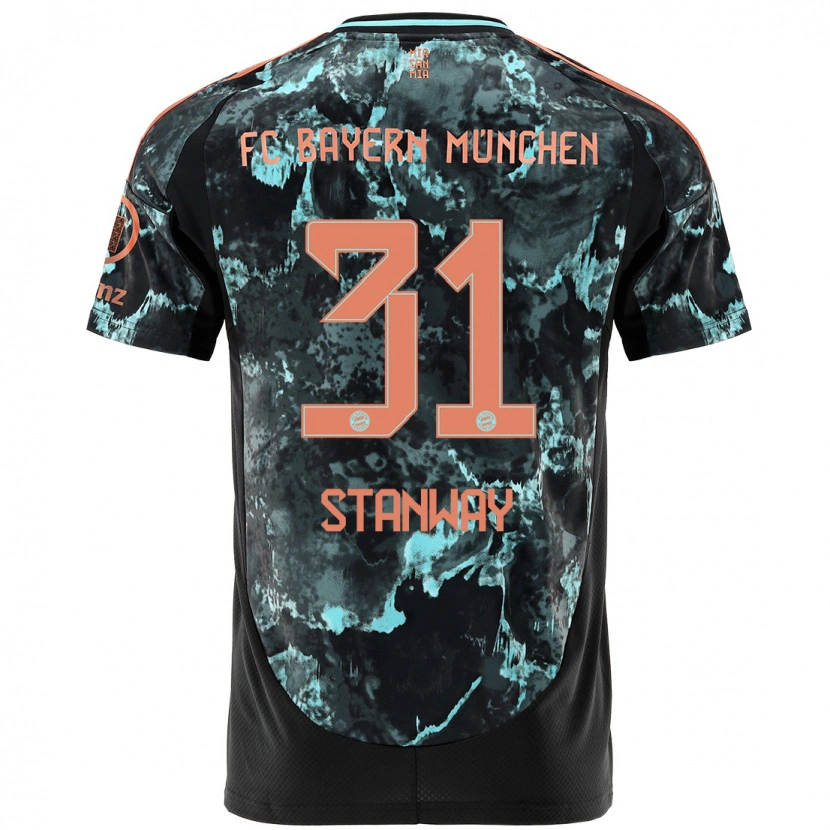 Danxen Niño Camiseta Georgia Stanway #31 Negro 2ª Equipación 2024/25 La Camisa México