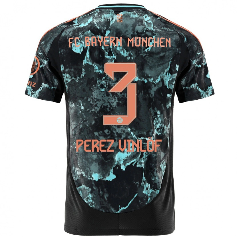 Danxen Niño Camiseta Matteo Perez Vinlöf #3 Negro 2ª Equipación 2024/25 La Camisa México
