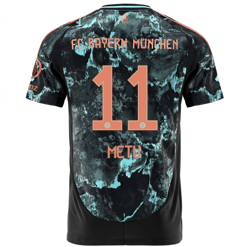 Danxen Niño Camiseta Emilian Metu #11 Negro 2ª Equipación 2024/25 La Camisa México