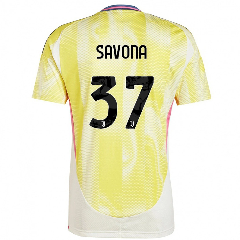 Danxen Niño Camiseta Nicolò Savona #37 Amarillo Solar 2ª Equipación 2024/25 La Camisa México
