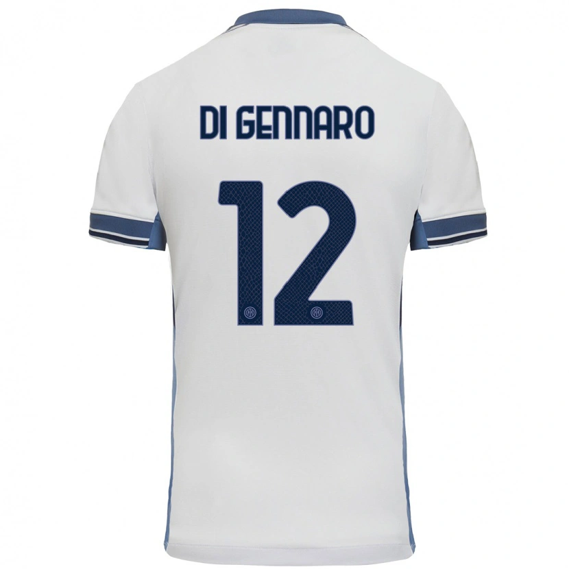Danxen Niño Camiseta Raffaele Di Gennaro #12 Blanco Gris 2ª Equipación 2024/25 La Camisa México