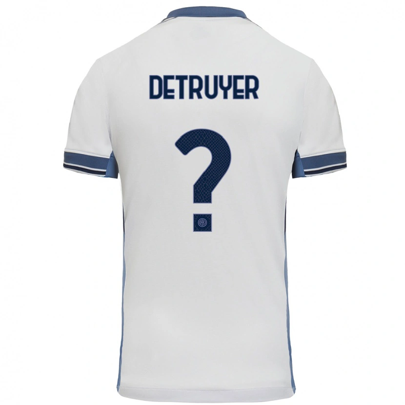 Danxen Niño Camiseta Marie Detruyer #0 Blanco Gris 2ª Equipación 2024/25 La Camisa México
