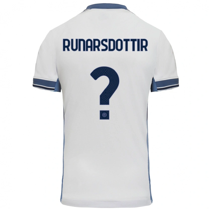 Danxen Niño Camiseta Cecilía Rán Rúnarsdóttir #0 Blanco Gris 2ª Equipación 2024/25 La Camisa México