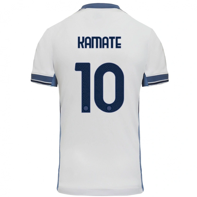 Danxen Niño Camiseta Issiaka Kamate #10 Blanco Gris 2ª Equipación 2024/25 La Camisa México