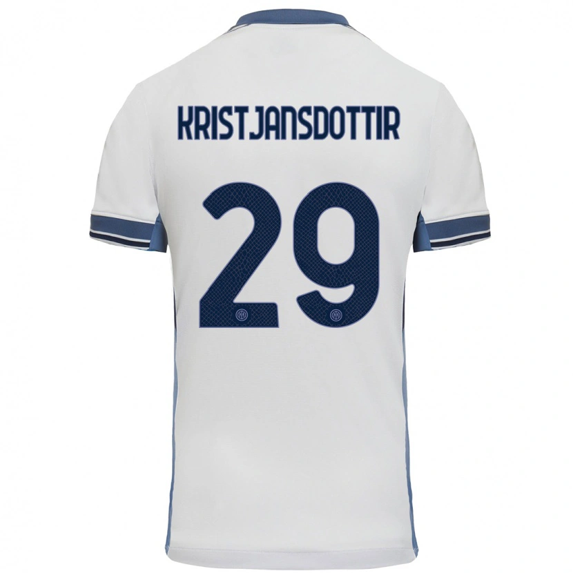 Danxen Niño Camiseta Anna Bjork Kristjansdottir #29 Blanco Gris 2ª Equipación 2024/25 La Camisa México