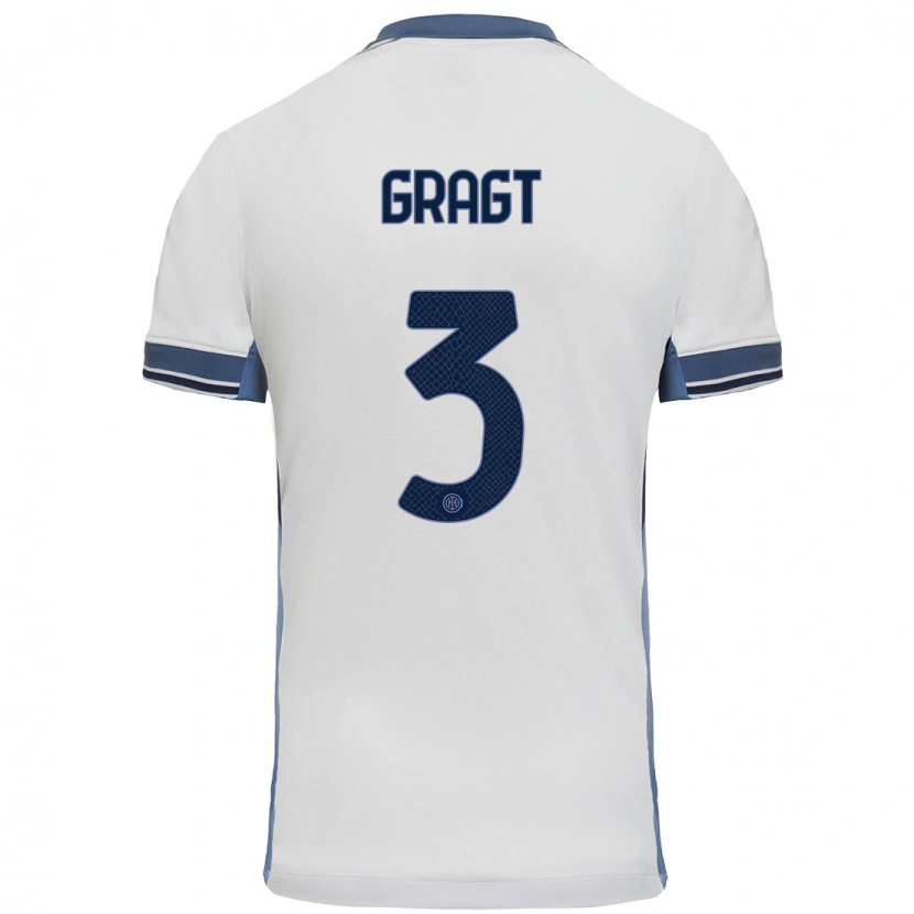 Danxen Niño Camiseta Stefanie Van Der Gragt #3 Blanco Gris 2ª Equipación 2024/25 La Camisa México