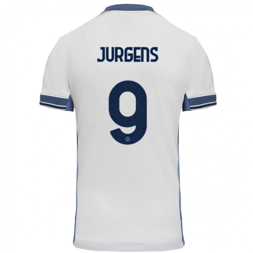 Danxen Niño Camiseta Oliver Jurgens #9 Blanco Gris 2ª Equipación 2024/25 La Camisa México