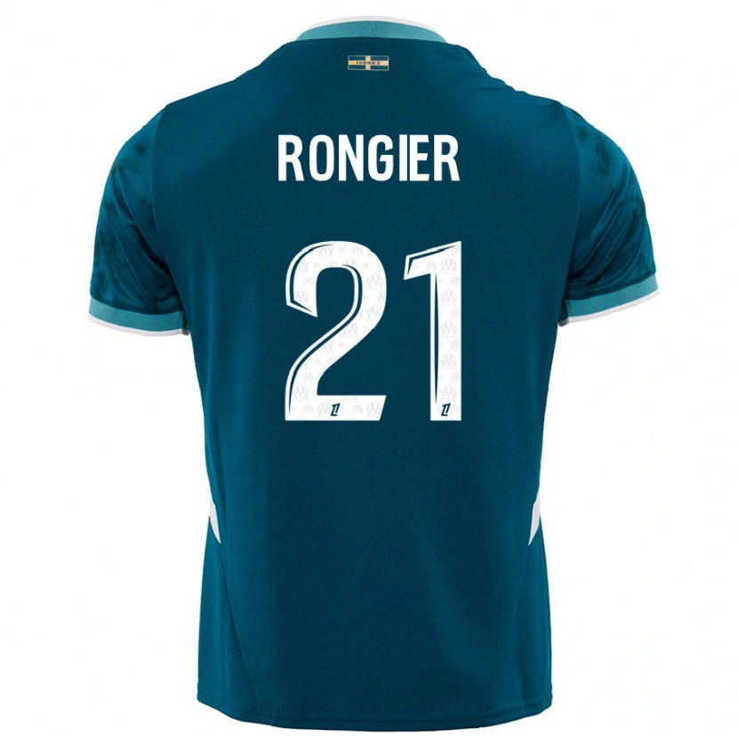 Danxen Niño Camiseta Valentin Rongier #21 Azul Turquesa 2ª Equipación 2024/25 La Camisa México
