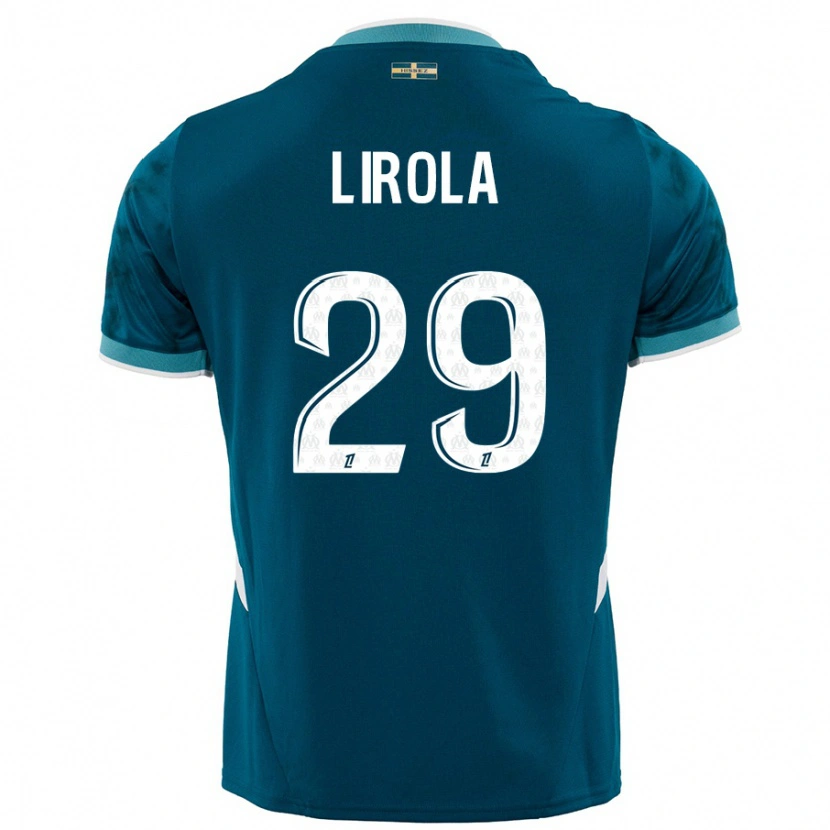 Danxen Niño Camiseta Pol Lirola #29 Azul Turquesa 2ª Equipación 2024/25 La Camisa México