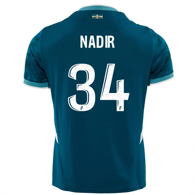 Danxen Niño Camiseta Bilal Nadir #34 Azul Turquesa 2ª Equipación 2024/25 La Camisa México