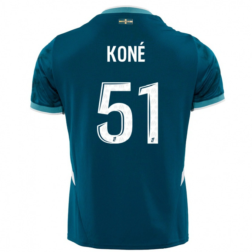 Danxen Niño Camiseta Ismaël Koné #51 Azul Turquesa 2ª Equipación 2024/25 La Camisa México