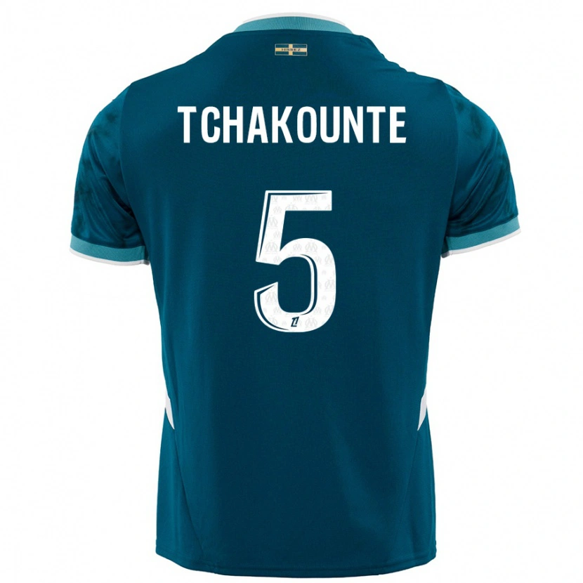 Danxen Niño Camiseta Annaëlle Tchakounté #5 Azul Turquesa 2ª Equipación 2024/25 La Camisa México
