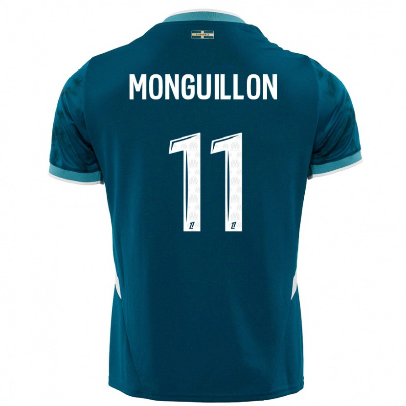 Danxen Niño Camiseta Coralie Monguillon #11 Azul Turquesa 2ª Equipación 2024/25 La Camisa México