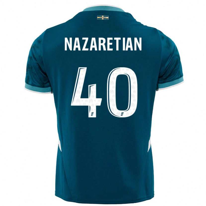 Danxen Niño Camiseta Manuel Nazaretian #40 Azul Turquesa 2ª Equipación 2024/25 La Camisa México