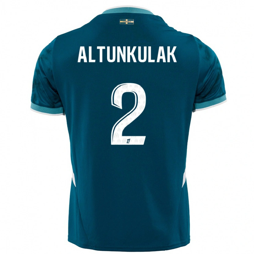 Danxen Niño Camiseta Selen Altunkulak #2 Azul Turquesa 2ª Equipación 2024/25 La Camisa México