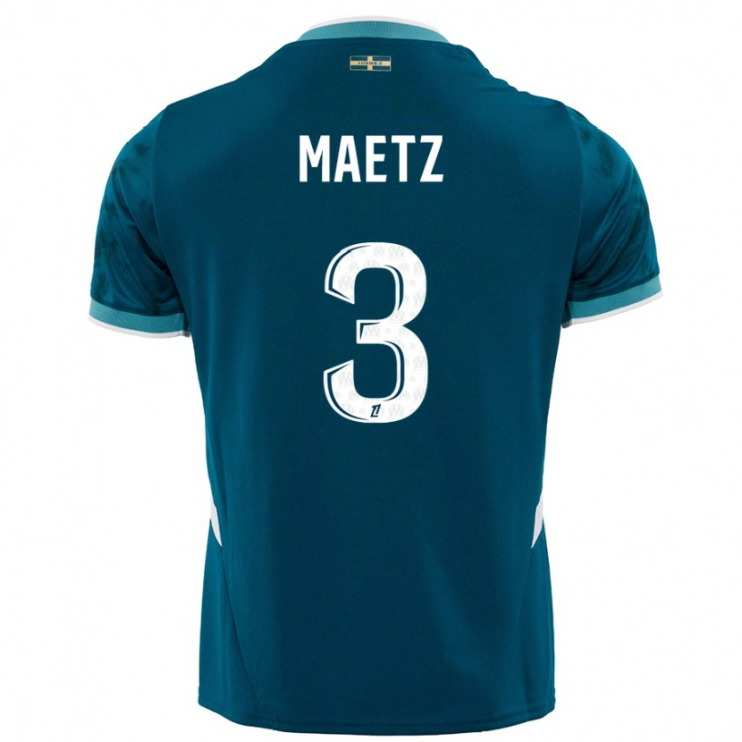 Danxen Niño Camiseta Agathe Maetz #3 Azul Turquesa 2ª Equipación 2024/25 La Camisa México
