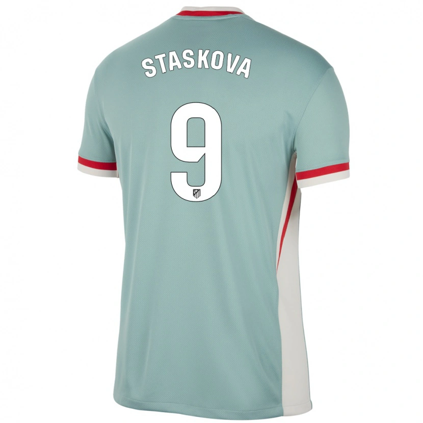 Danxen Niño Camiseta Andrea Staskova #9 Beige Claro Azul 2ª Equipación 2024/25 La Camisa México