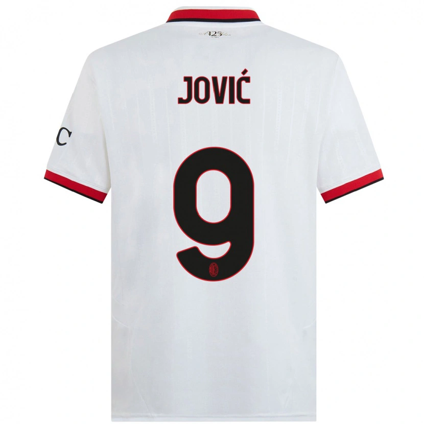 Danxen Niño Camiseta Luka Jović #9 Blanco Negro Rojo 2ª Equipación 2024/25 La Camisa México