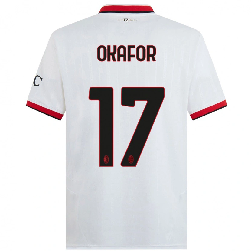 Danxen Niño Camiseta Noah Okafor #17 Blanco Negro Rojo 2ª Equipación 2024/25 La Camisa México