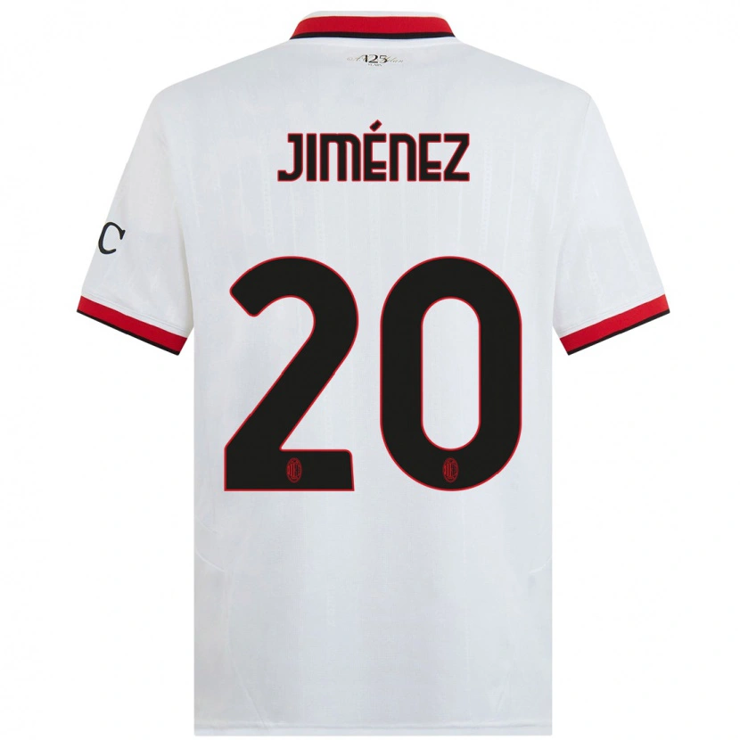 Danxen Niño Camiseta Álex Jiménez #20 Blanco Negro Rojo 2ª Equipación 2024/25 La Camisa México