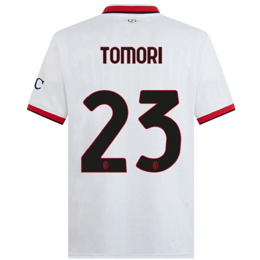 Danxen Niño Camiseta Fikayo Tomori #23 Blanco Negro Rojo 2ª Equipación 2024/25 La Camisa México
