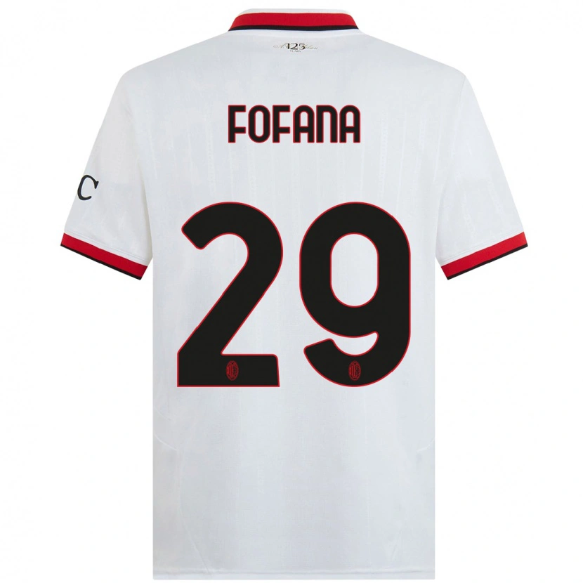 Danxen Niño Camiseta Youssouf Fofana #29 Blanco Negro Rojo 2ª Equipación 2024/25 La Camisa México