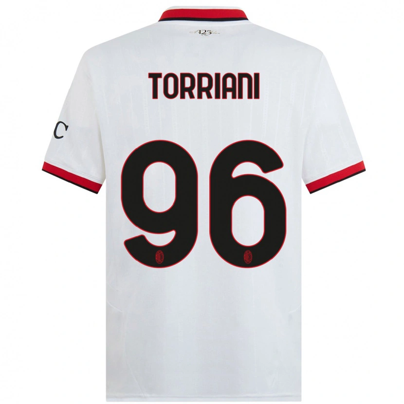 Danxen Niño Camiseta Lorenzo Torriani #96 Blanco Negro Rojo 2ª Equipación 2024/25 La Camisa México