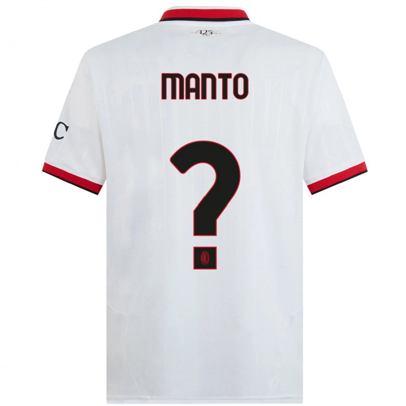 Danxen Niño Camiseta Gaetano Manto #0 Blanco Negro Rojo 2ª Equipación 2024/25 La Camisa México