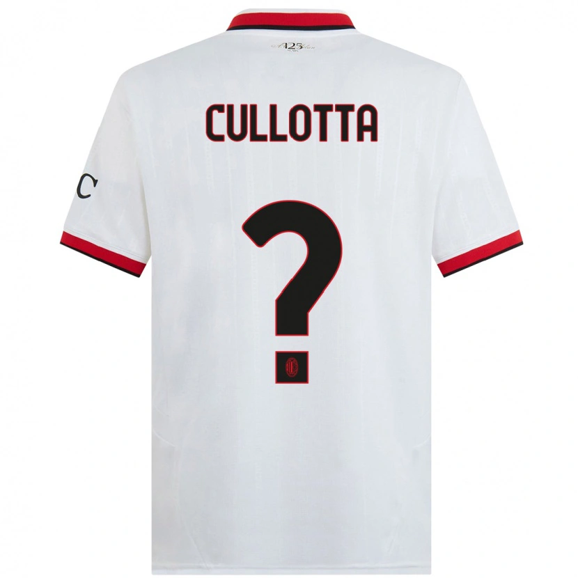 Danxen Niño Camiseta Andrea Cullotta #0 Blanco Negro Rojo 2ª Equipación 2024/25 La Camisa México