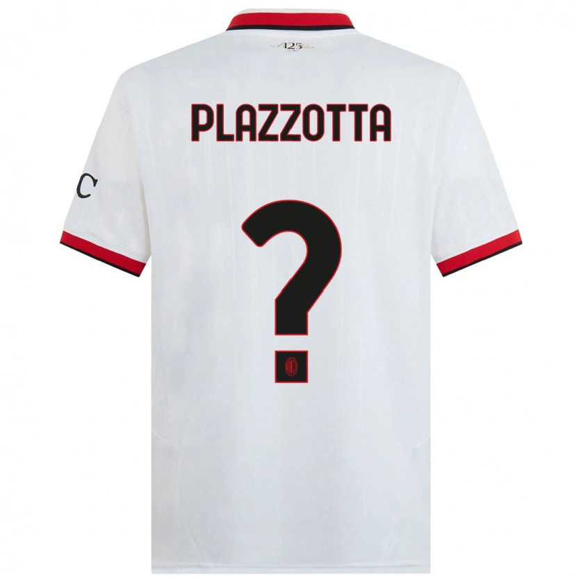 Danxen Niño Camiseta Filippo Plazzotta #0 Blanco Negro Rojo 2ª Equipación 2024/25 La Camisa México