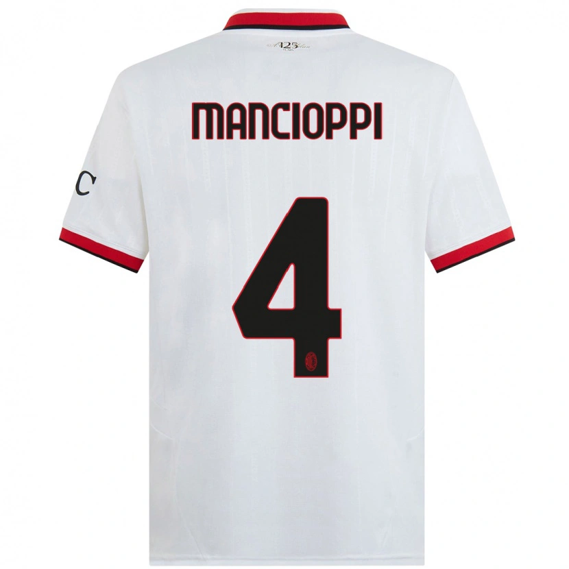 Danxen Niño Camiseta Tommaso Mancioppi #4 Blanco Negro Rojo 2ª Equipación 2024/25 La Camisa México