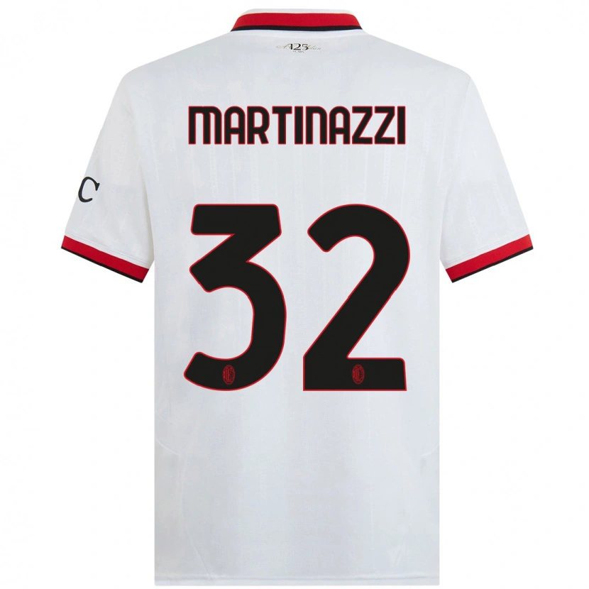 Danxen Niño Camiseta Luca Martinazzi #32 Blanco Negro Rojo 2ª Equipación 2024/25 La Camisa México